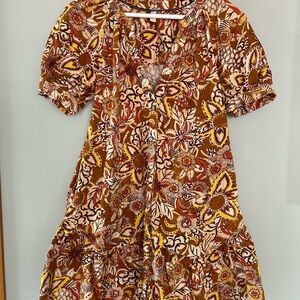Pilcro Brown Floral Mini Dress